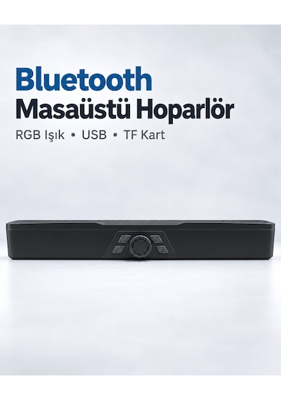 Tek Döner Kontrol Düğmeli Rgb Işıklı Bluetooth 5.4 Hoparlör Type C Şarj Girişli Siyah Najmaddin