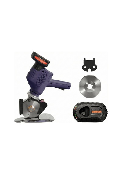 Akülü Şarjlı Yuvarlak Kumaş Kesim Motoru 4 İnç 12v Kumaş Kesim Makinesi Dc-100 Ycm-40 Mor