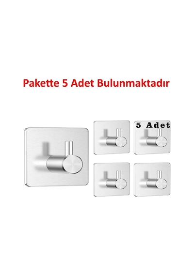 Ardini Kendinden Yapışkanlı Askılık Krom 01 Pakette 5 Adet Krom