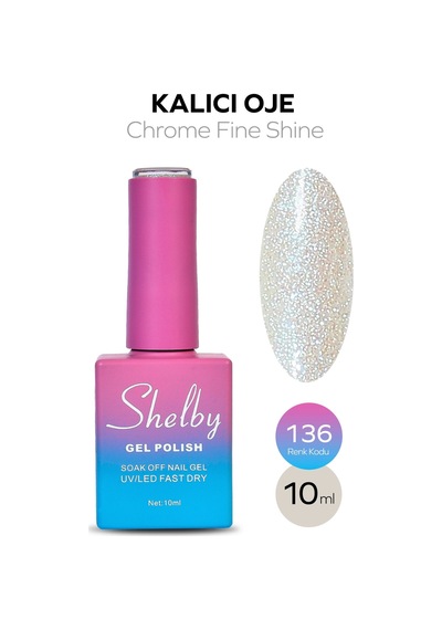 Shelby 10 Ml. A136 İnci Tozu Krom Kalıcı Oje