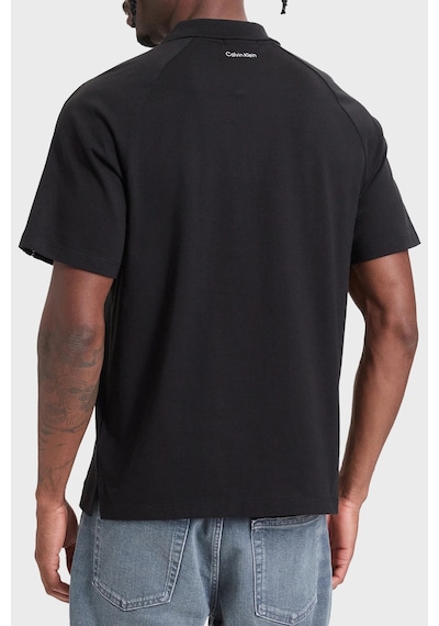 Calvin Klein Logolu % 100 Pamuk Düğmeli Polo Erkek Polo Lv04rh202g Ub1 Siyah
