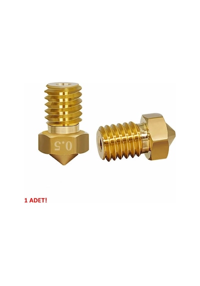 0.5mm X 1.75mm M6 Prinç Nozzle 3d Yazıcı Printer 1.75mm Filament Uyum Mk8 Cr-10 Cr-10s Ender