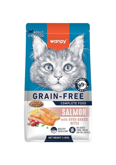 Tahılsız Somonlu Yetişkin Kedi Maması 1,5 Kg Wanpy