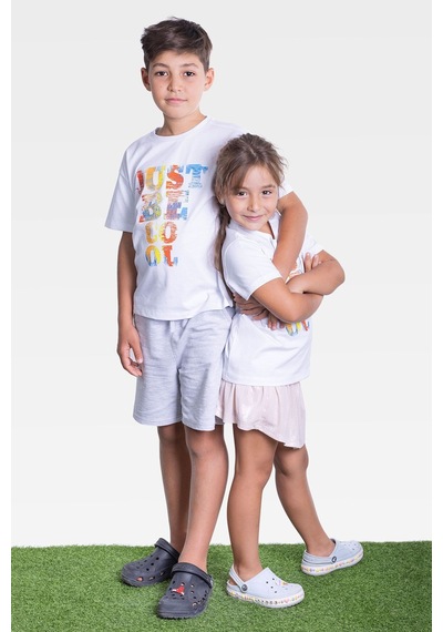 Little's World Just Be Cool Çocuk Tshirt Beyaz