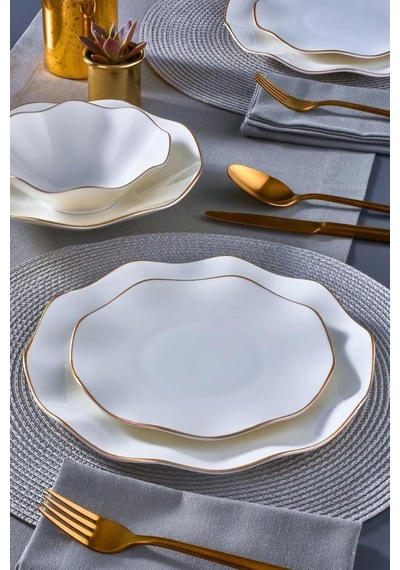 Güral Porselen Nesrin Nes24y430gd Gold 24 Parça 6 Kişilik Yemek Takımı - Outlet