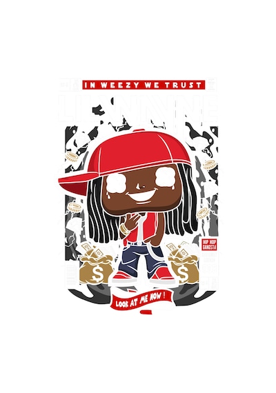 Paybuy Çocuk Hip Hop Müzik Kültürü Baskılı Tişört Dinamik Tasarım Cesur Siyah