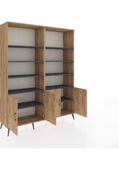 Hyperion Gardrop 10 Raflı 4 Kapaklı 176x44x221 Çam-çam/antrasit Çam/antrasit Hyperion Gardrop 10 Raflı 4 Kapaklı 176x44x221 Çam-çam/antrasit Çam/antrasit