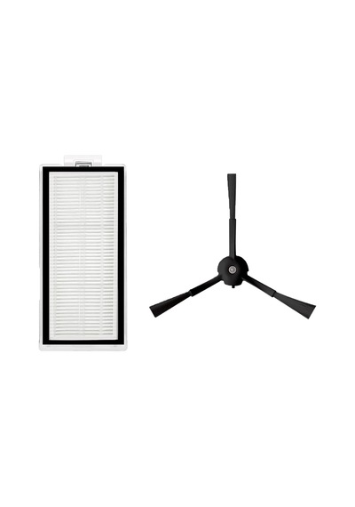 Roborock Q5 Pro , Q5 Pro Plus Uyumlu 1 Adet Hepa Filtre + 1 Adet Siyah Yan Fırça
