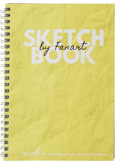 Fanart Academy Sketch Book 120 Gr Spiralli 50 Yp A5 Sarı 8674