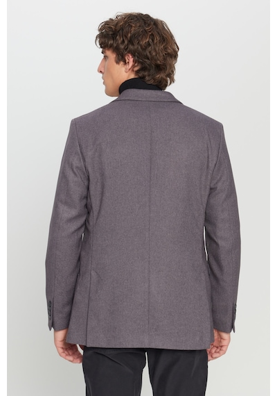 AC&Co / Altınyıldız Classics Erkek Antrasıt Slim Fit Dar Kesim Mono Yaka Kapak Cepli Blazer Ceket Antrasıt