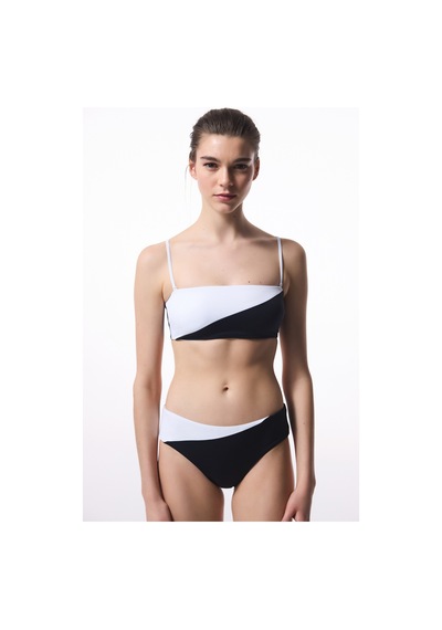 Penti Siyah Beyaz Gina Straplez Bikini Üstü