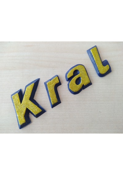 Kral Logo Sarı Plastik Kral Arması King