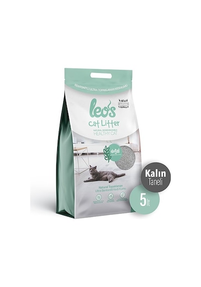 Leos Cat Litter Doğal Kalın Topaklaşan Bentonit Kedi Kumu 5 L