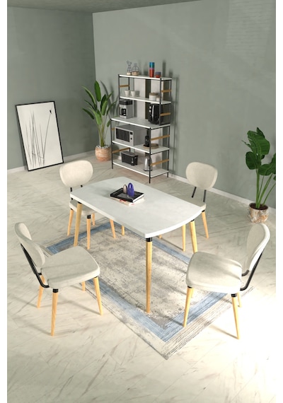 Vilinze Deniz Sandalye Argos Ahşap Mdf Sabit Mutfak Masası Takımı - 70x120 Cm Beyaz Vilinze Deniz Sandalye Argos Ahşap Mdf Sabit Mutfak Masası Takımı - 70x120 Cm Beyaz