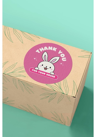 Tavşanlı Thank You For Your Order Sticker 3x3cm St2228 Çok Renkli