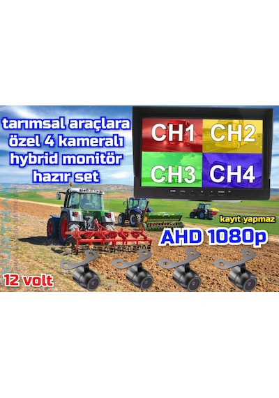 Tarımsal Araçlara 7'' Ekran 4 Ad 1080p Ahd Kamera -kayıtsız -12 V