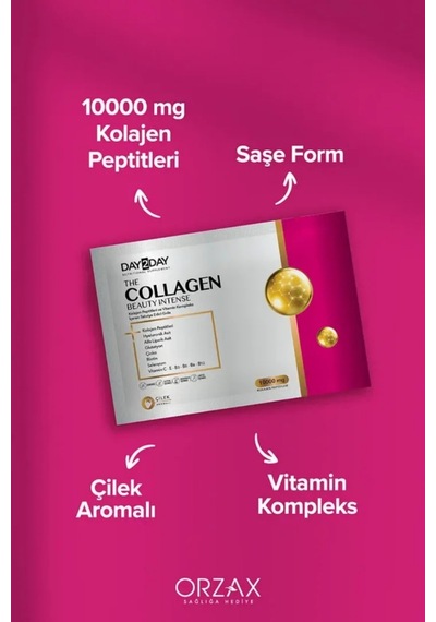 Day2day The Collagen Beauty Intense Çilek Aromalı 30 Saşe X 3 Adet