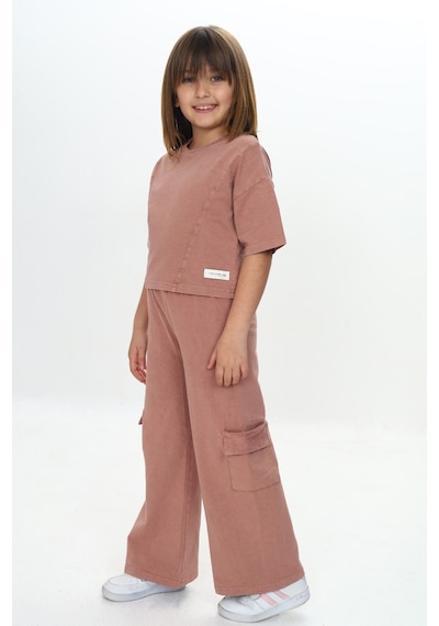 Toontoy Kids Toontoy Kız Çocuk Yıkamalı Crop Eşofman Takım Bordo