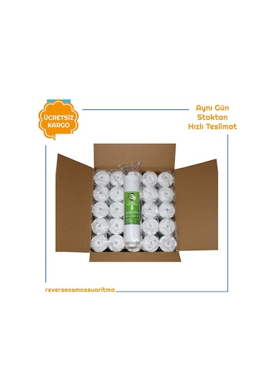 25 Takım Kapalı Kasa Su Arıtma Cihazı 12'' Inline Toptan Filtre 458132573