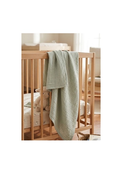 4 Katlı Müslin Bebek Battaniyesi 90x90 Cm - Bebek Örtüsü & Yeni Doğan Kundak - Yeşil - 865018406 Yeşil