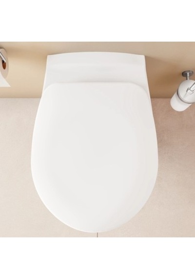 Oval Klozet Kapağı, Beyaz, Nuvoplast İle Şık Açık Bej