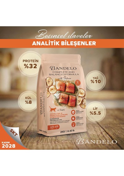 Tr Kısırlaştırılmış Somonlu Yetişkin Kuru Kedi Maması 2 Kg - Vitamin İlaveli Tam Ve Dengeli Kilo Kontrolü, Y