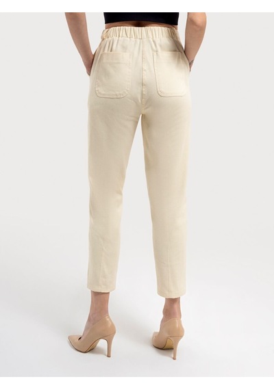 Slouchy Fit Kadın Pantolon Ekru
