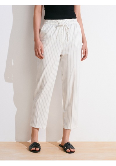 Dilvin 72142 Bağcıklı Jogger Pantolon-beyaz Beyaz