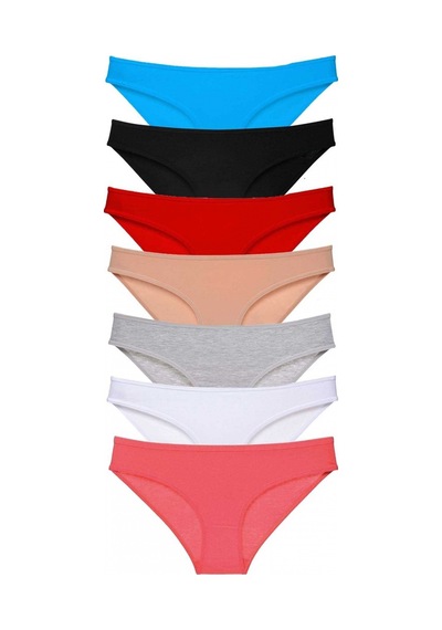 Royaleks 7 Adet Süper Eko Set Likralı Kadın Slip Külot Set 3 (553828710)-S Çok Renkli