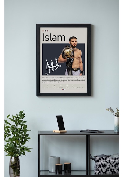 Islam Makhachev Ahşap Çerçeveli Poster Tablo Lightweight Champion Style