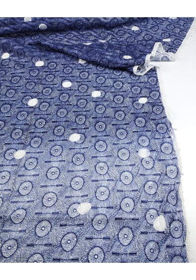 Mor Beyaz Renklerde Dantel En 130 Cm X Boy 225 Cm -10526 Çok Renkli