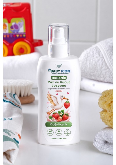 Doğal Vegan Çilekli Yüz Ve Vücut Losyonu 200 Ml