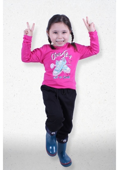 Fyk Kids Kız Çocuk Alt-üst Uzun Kollu Takım Pembe2 Pembe