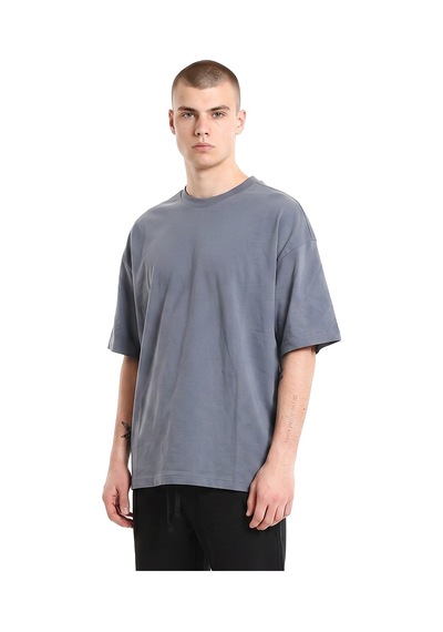 Sportive Corin Oversize Erkek Antrasit Günlük Stil T-shirt 26ye0016-kgrı Gri
