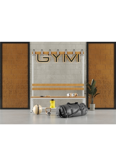 Ayakkabılıklı 4 Ayaklı Tek Taraflı Bank, Kanca Şeritli Bank, 7 Kanca, 150x43x170 Cm, Spor Bankı
