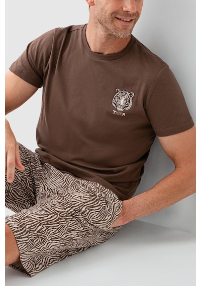Arnetta Premium Erkek Tiger %100 Pamuklu Rahat Kısa Kollu Şortlu Baba-oğul Pijama Takım Kahverengi Arnetta Premium Erkek Tiger %100 Pamuklu Rahat Kısa Kollu Şortlu Baba-oğul Pijama Takım Kahverengi