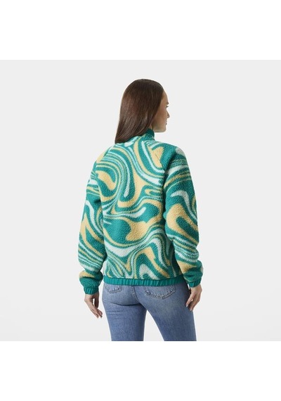 Helly Hansen Polar Imperial Printed Pile Snap Kadın Dik Yaka Ceket Çok Renkli