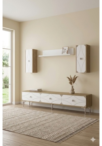 Tvr1897dbs Alfa Tv Ünitesi Takımı Safirmeşe-beyaz-silver 180cm