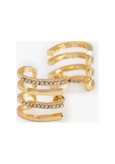 Lunarie Altın Zirkon Çoklu Bar Ear Climber And Cuff Seti Küpe