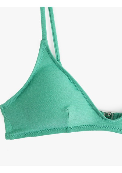 Koton Hafif Destekli Parlak İnce Askılı Bikini Üstü Yeşil 5sak10154mm Yeşil