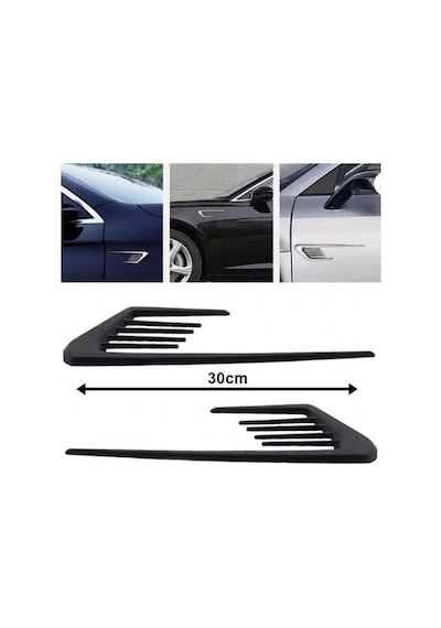 Çamurluk Üstü Ventil Çizgili 30cm 2 Parça Siyah