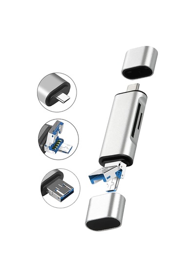 Type C Usb Kart Okuyucu Micro Sd Card Reader Çevirici Dönüştürücü Adaptör Ads-306