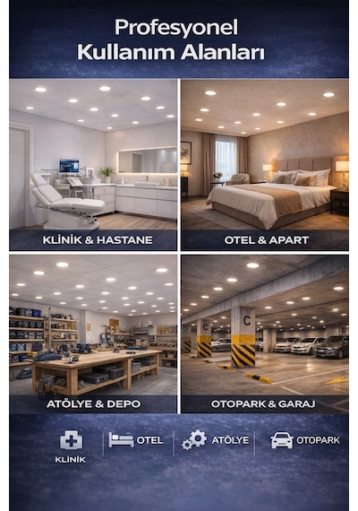 6w Slim Led Spot Panel Yuvarlak 3,5" Delik:8,2cm Dış:12cm Günışığı 3000k 2 Adet
