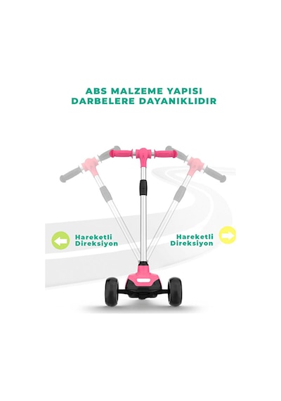 Elektrikli 3 Tekerlekli Çocuk Scooter Pembe