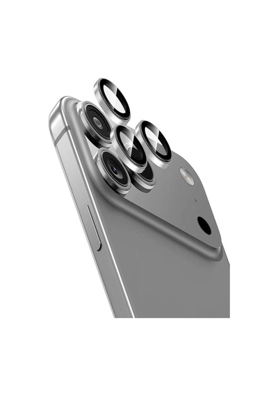 İphone 17 Pro / 17 Pro Max Uyumlu Safir Lens Çizilmez Dayanıklı Kamera Koruyucu Gümüş