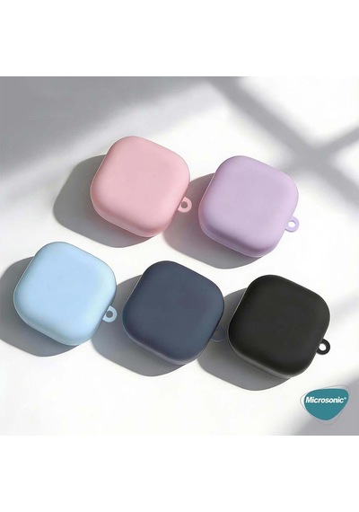Samsung Galaxy Buds 4 Pro İçin Kılıf Askılı Mat Silikon Siyah Galaxy Buds 4 Pro İle Uyumlu Kılıf - Siyah