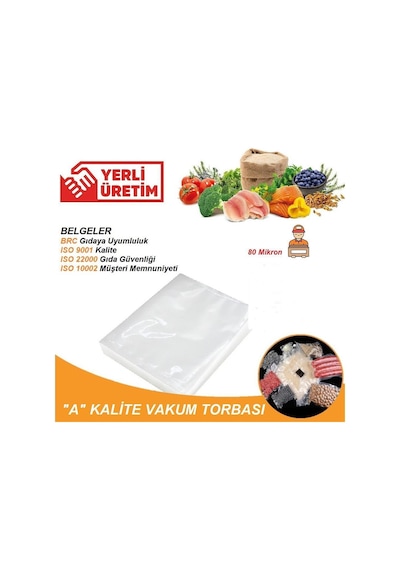 Tırtıklı Vakum Poşeti 50 Adet 20 x 25 CM