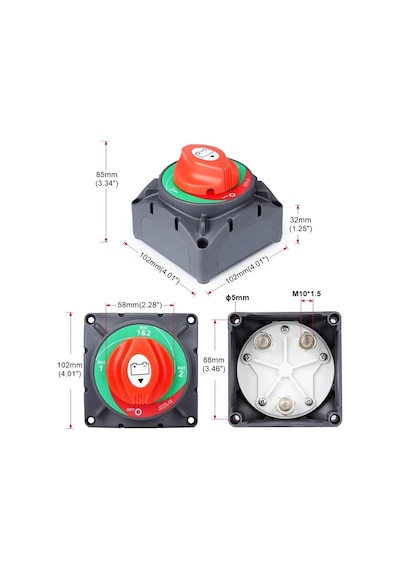 AKÜ DEVRE KESİCİ ŞALTERİ 350A 3P 12-48V 1+2 ÇİFT DEVRELİ 2 KADEME