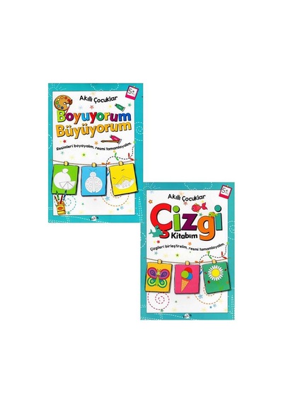 Akıllı Çocuklar Çizgi Kitabım Ve Boyuyorum Büyüyorum 2li Set