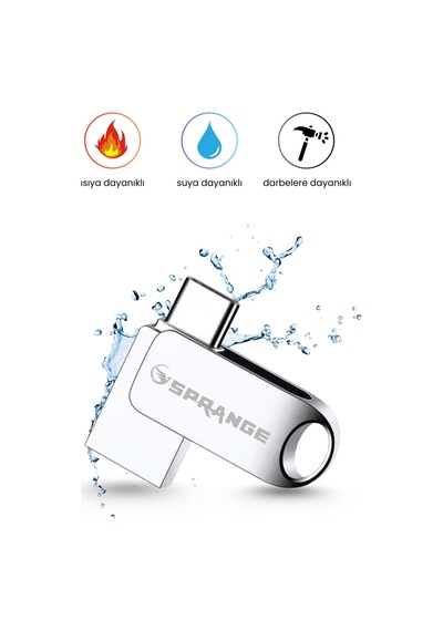 Sprange 64 Gb Flash Bellek Usb 3.2 Ultra Typec Otg Android/pc/Apple Uyumlu iPhone 15/16/17 Ipad Tak Çalıştır